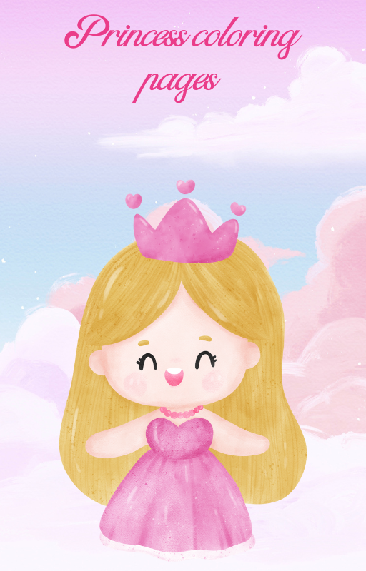 Princess coloring pages for kids, 80 coloring pages, princess coloring sheets, princess coloring book, coloring pages for girls